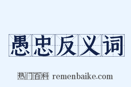 愚忠反义词是什么意思的图片